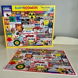 White Mountain 1000 piece Jigsaw Puzzle — “Baby Boomers” theme, with photo sheet